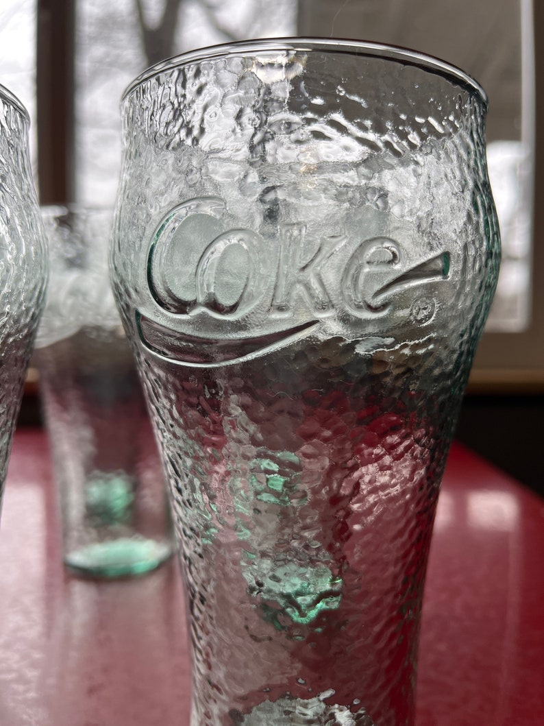Set of 8 Vintage Coca Cola Green Soda Glasses Etsy