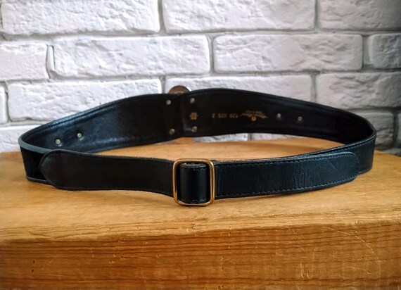 Vintage black suede Etienne Aigner belt, Logo bel… - image 4