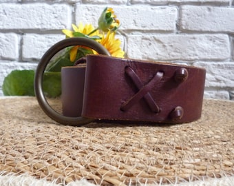 Vintage Brown Denim & Supply Ralph Lauren Genuine Leather Belt - Fits 34-38 in / 87-97 cm