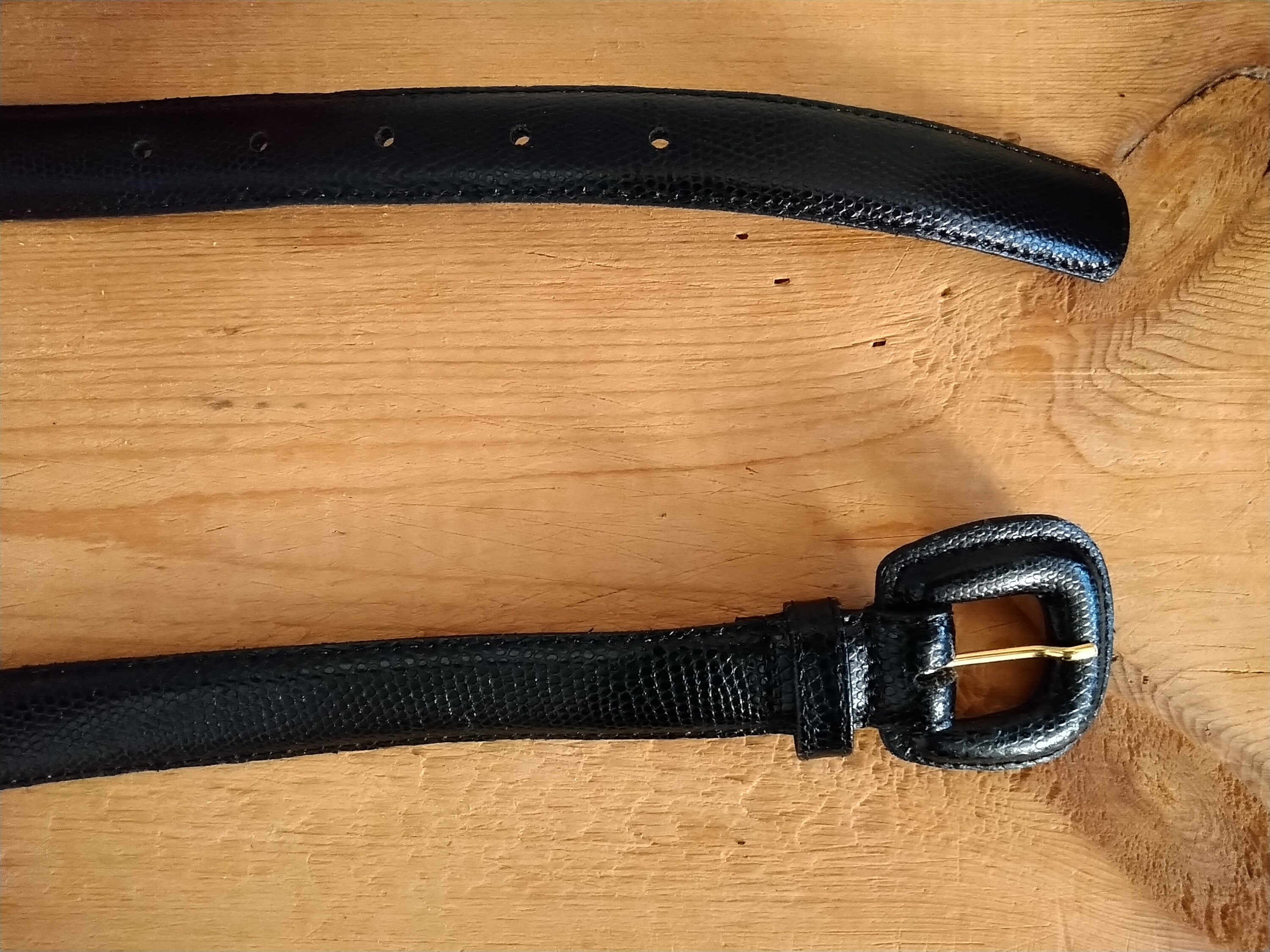 Thelma Belt - Black - Split cowhide leather - Sézane