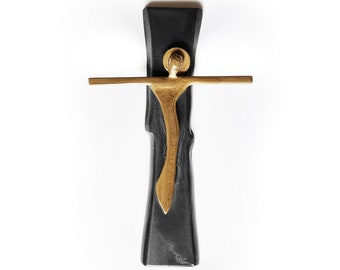 Crocifisso Fatto a mano - Made in Italy Artigiano Croce della Semplicità Umiltà - Religione, appendere al Muro - Fede In Gesù Chiesa