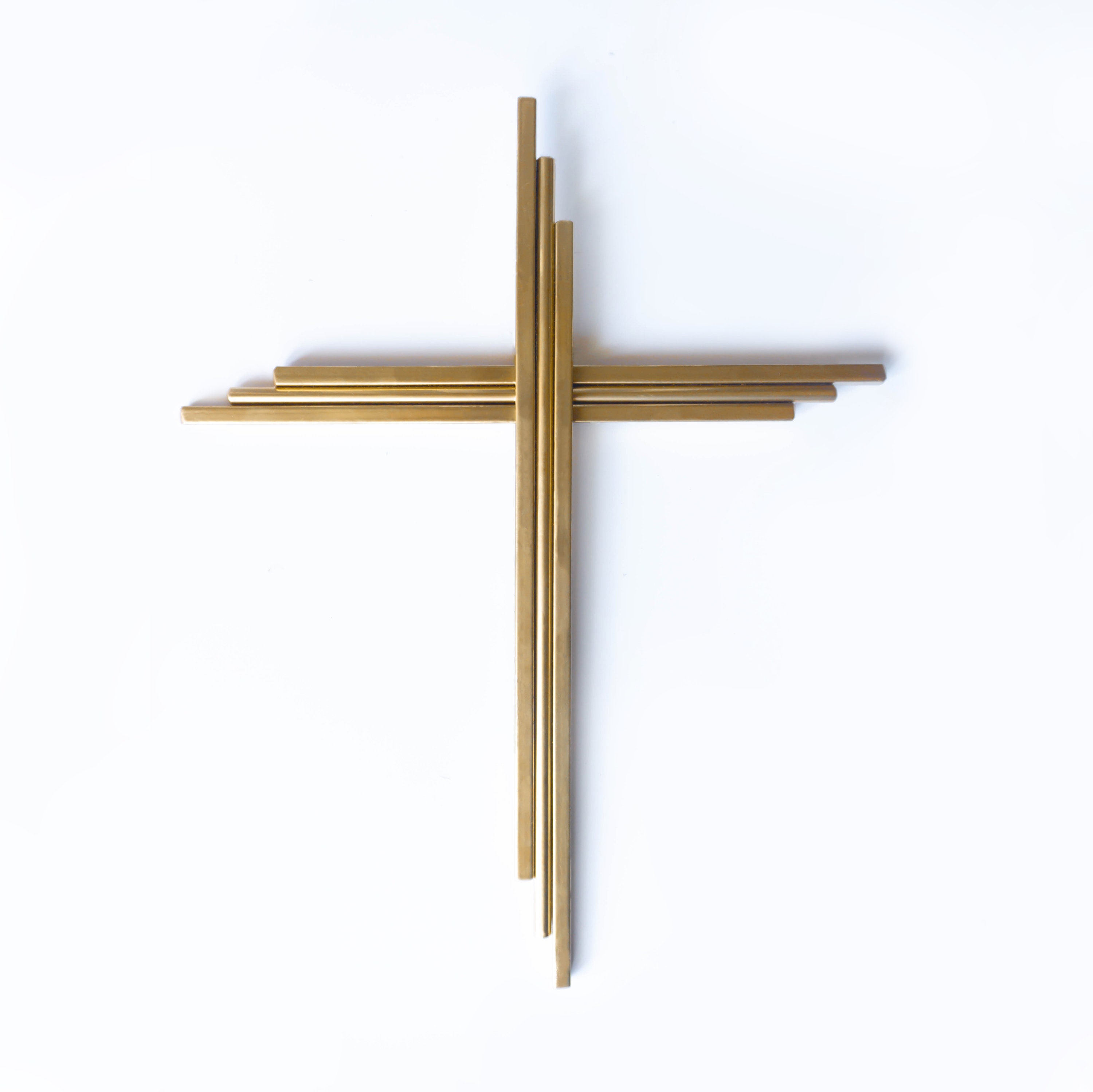 BGCOPPER Crocifisso in legno da parete, croce di Gesù INRI per parete, croce fatta a mano, decorazione da parete per la casa, regalo di Natale, 50,8 cm