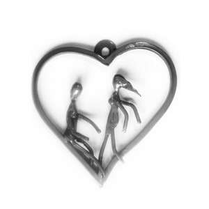 NEW - VALENTINE&#39;S DAY - Handmade Wrought Iron Creation - Lovers Dancing in Heart Made in Italy - Artisan in Italy - Gift for your Other Half