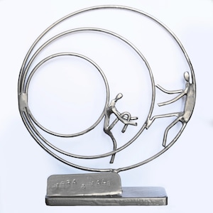 Lovers on the Moon - Made in Italy Wrought Iron Creation - Gift for Anniversary, Wedding, Birthday to celebrate Love and your Soulmate