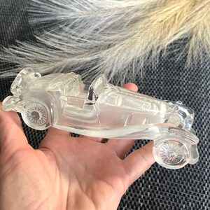 Vintage Hand Cut Crystal Car Model, Retro Mercedes 500K Roadster
