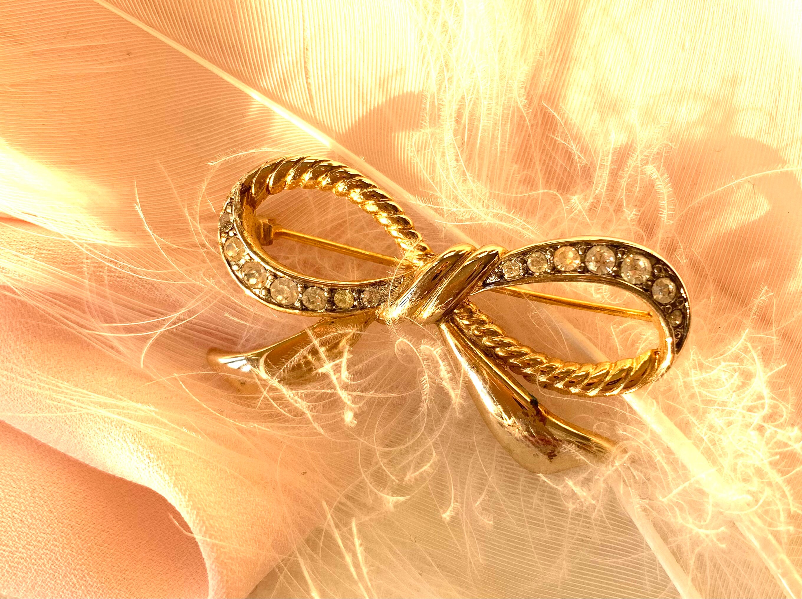 Broche vintage en strass des années 70 - France