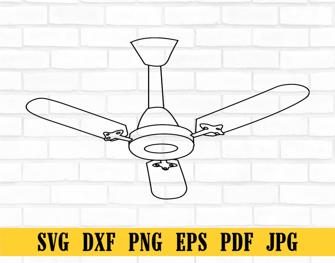 Ceiling Fan Outline SVG Ceiling Fan SVG Ceiling Fan Clipart Etsy