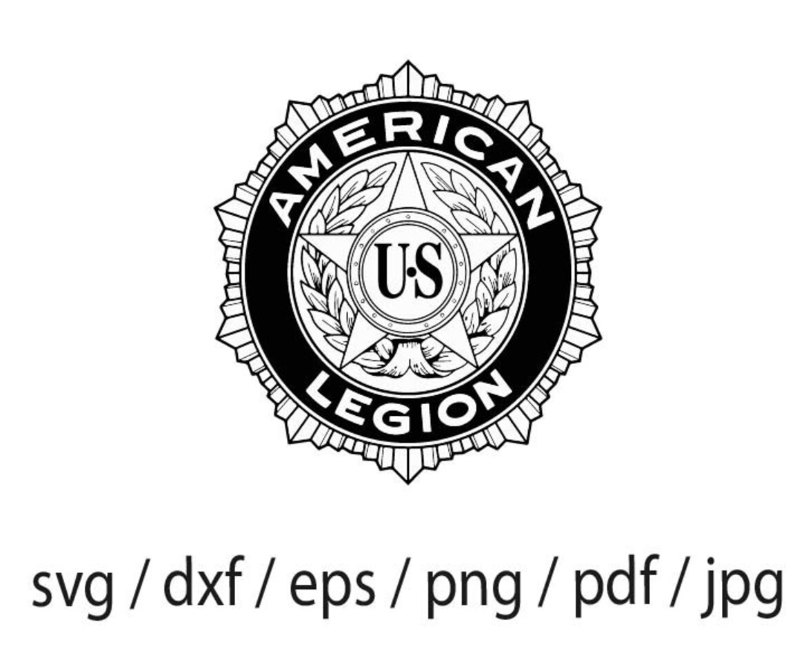 American Legion Badge Svg Vector Design Veteran War Etsy