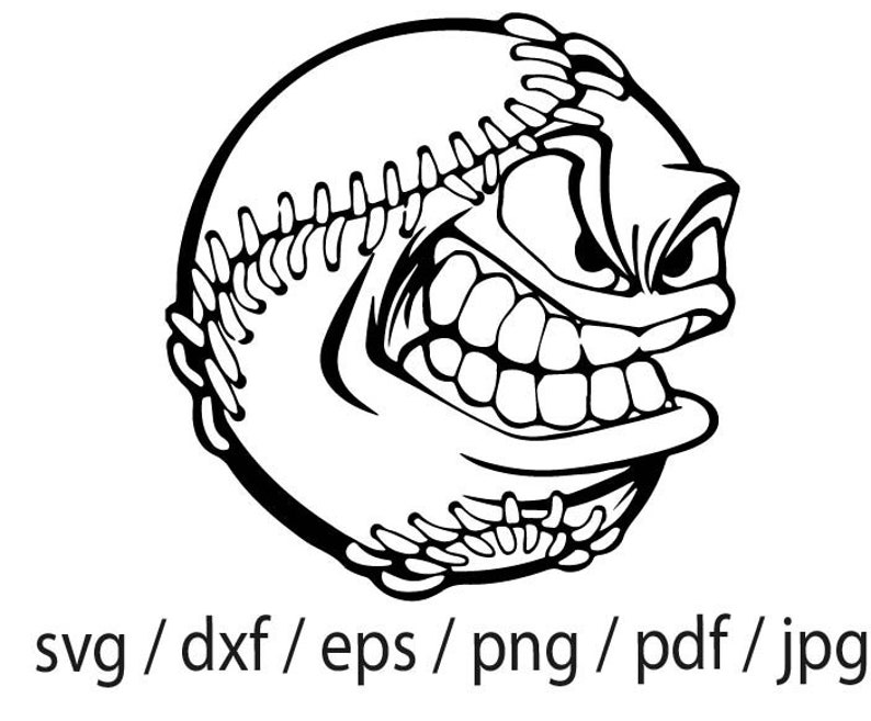 Angry Ball Svg US Softball Svg File Softball Svg Baseball Etsy