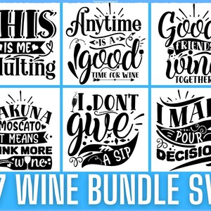 27 Citazioni di vino SVG Bundle Files, Clipart, Cibo, T-Shirt, Tazza, Bevanda, Citazioni divertenti, Party, Alcol, Png, Dxf, Eps, Clipart, Cricut