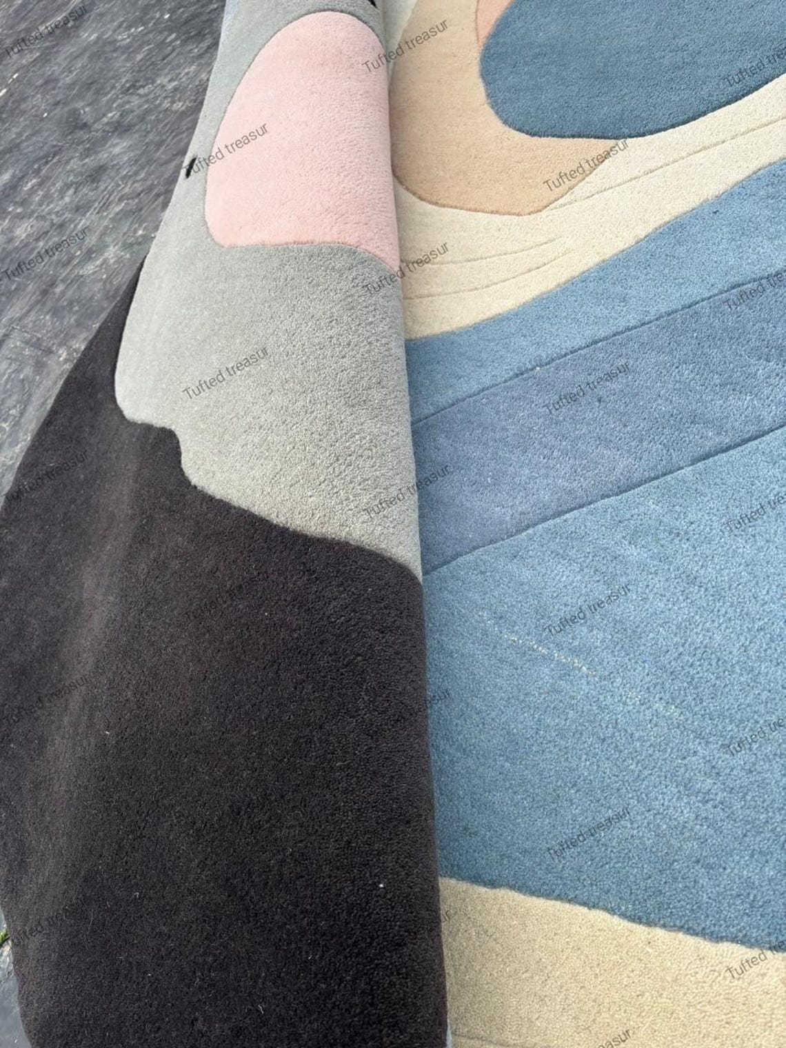 Modern Abstract Tufted Rug-irregular Shaped Sculptural Area Rug,soft ...