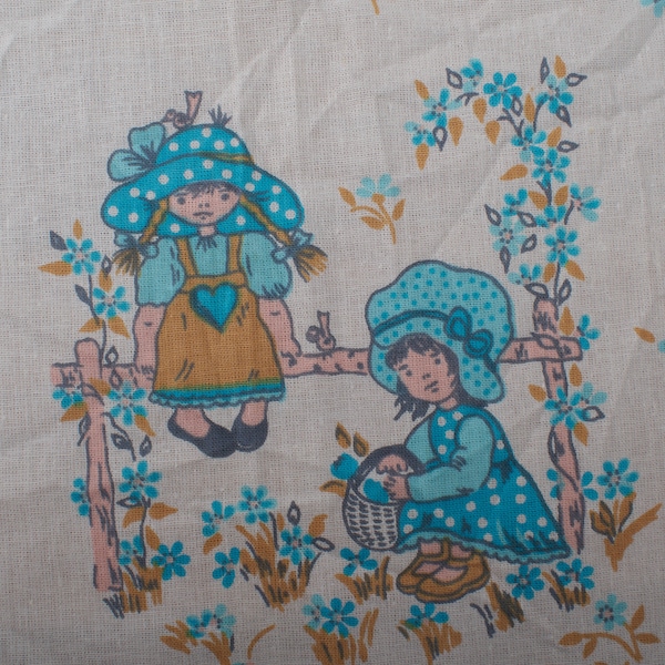 Holly Hobbie cotton Fabric, blue yellow