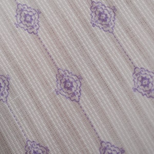 1950s Vintage dimity jacquard Fabric, white purple striped