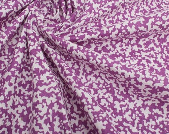 1960s Vintage Purple Abstract Print Cotton Fabric for Sewing Projects