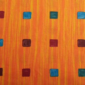 1970s Vintage cotton fabric, abstract geometry, Home Decor