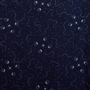 Tessuto di cotone anni '40, tessuto da cucito trapuntato vintage blu bianco astratto BTY