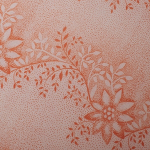 Beautiful 1960s Vintage Cotton Fabric, orange white flowers, Quilting Sewing BTY
