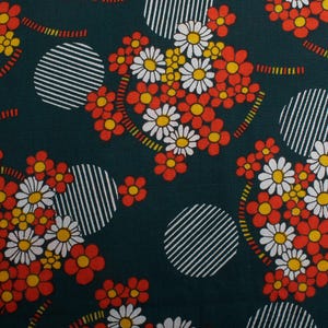 1980er Jahre Baumwollstoff, Vintage Blumen geometrie Gänseblümchen Stoff, Quilten Nähen Retro BTY