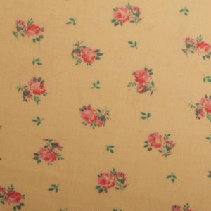 1960s Yellow Cotton Flannel Fabric, Ditsy Floral Print, Dressmaking, Quilting, Patchwork, 1.5 Yards
