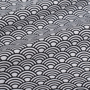 Tissu en coton rétro des années 2000, imprimé géométrique blanc noir, couture courtepointe BTY