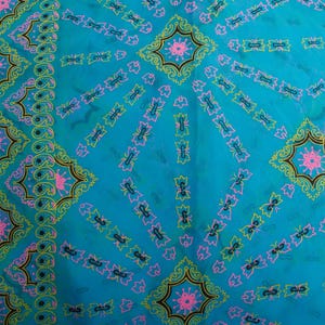 Tissu transparent pour couture vintage des années 1980, géométrie abstraite synthétique rose jaune néon, BTY