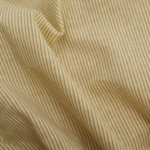 Vintage 1970s cotton knit fabric, for blouses, dressmaking, yellow gray stripes