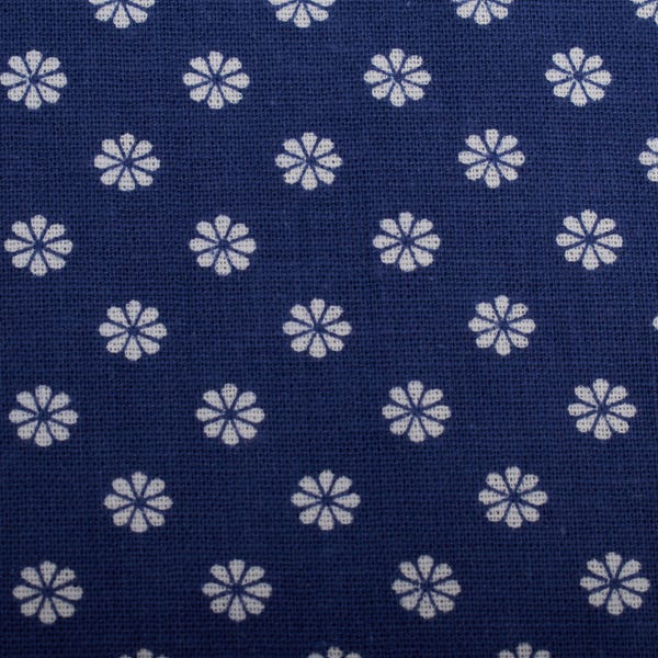 Charmant tissu en coton à fleurs bleu rétro des années 1960 - Matériau vintage authentique