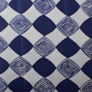 Élégant tissu vintage en viscose et coton ciré des années 1980, couture à motif géométrique BTY