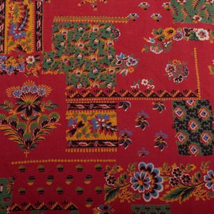 Vintage Baumwollstoff, 1960er Jahre Patchwork Blumendruck, Leichter Nähstoff