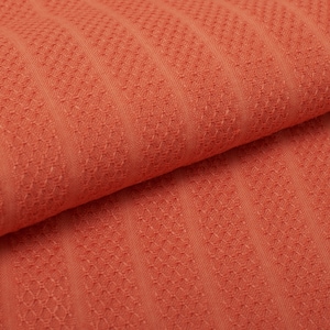 1970s Vintage cotton blend suit Fabric, coral jacquard stripes