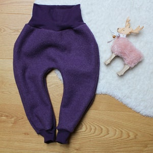 Handmade Walkhose aus Schurwolle Merinowolle Wollhose Wollwalk Walkloden hypoallergen blau rosa beige grün Geschenk Mädchen Jungen Frühchen Lila