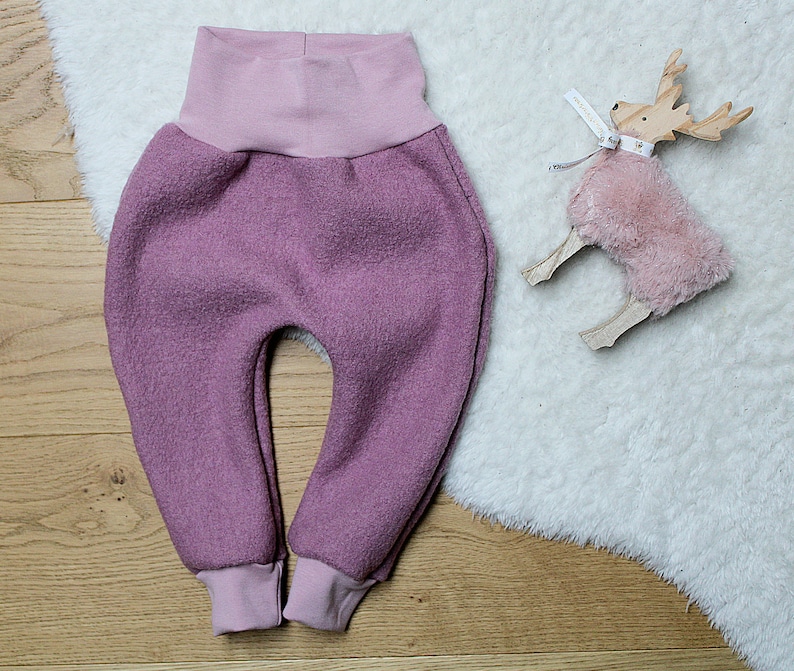 Handmade Walkhose aus Schurwolle Merinowolle Wollhose Wollwalk Walkloden hypoallergen blau rosa beige grün Geschenk Mädchen Jungen Frühchen Altrosa