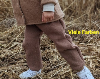 Handmade Walkhose aus Schurwolle Merinowolle Wollhose Wollwalk Walkloden hypoallergen blau rosa beige grün Geschenk Mädchen Jungen Frühchen