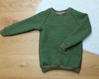 Wool walk sweater, virgin wool cover-up sweater, merino wool wool jumper, wool walk hypoallergenic green gift girl boy sweater walk jacket jacket