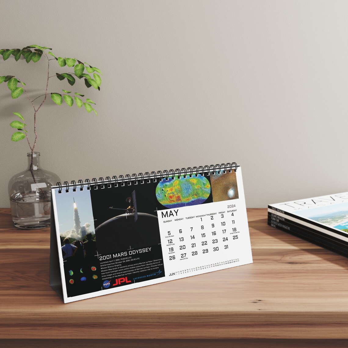 NASA Calendar 2024 Robots of MARS Desk Calendar 2024 Spiral Bound