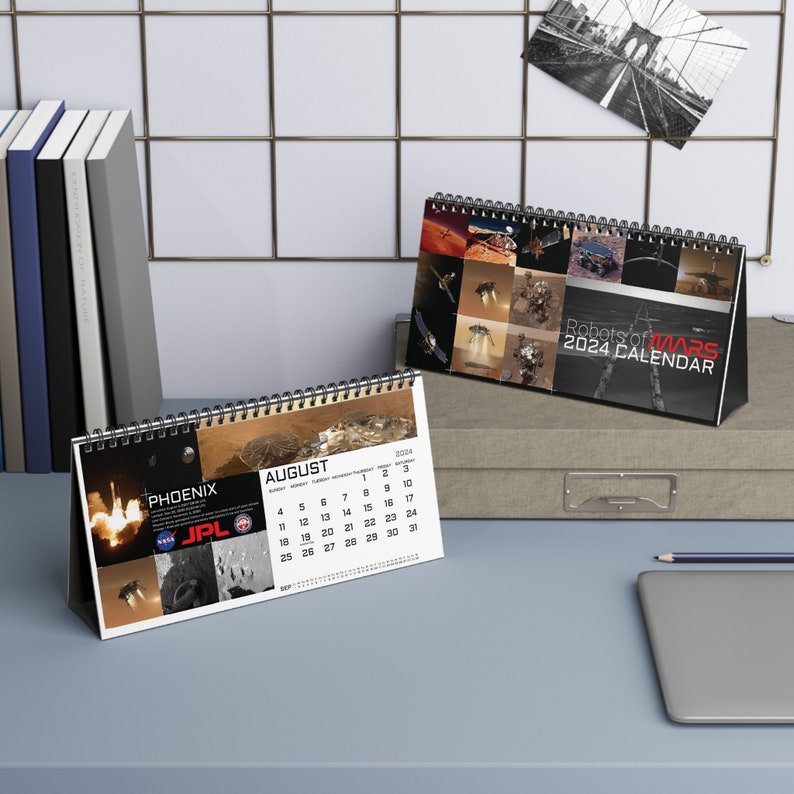 NASA Calendar 2024 Robots of MARS, Desk Calendar 2024, Spiral Bound
