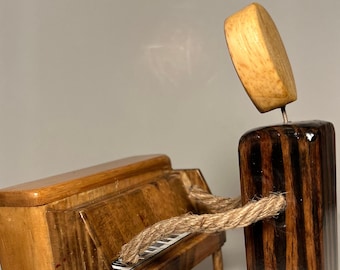 Piano Man hand made faceless wood figurine