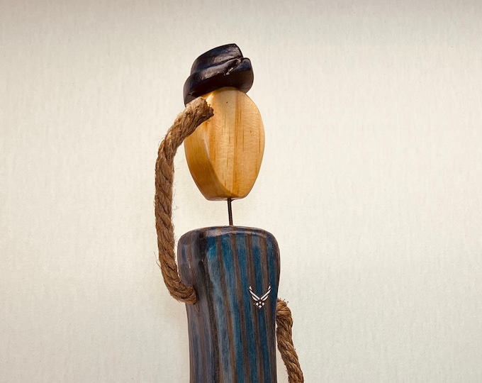 Air Force female wood figurine