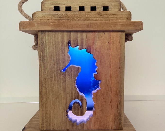 Nautical style hand made wood lantern