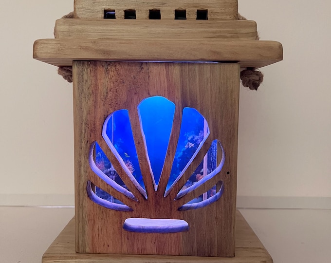 Nautical style hand made wood lantern