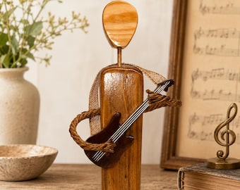 The Guitar Man – Rhythm in Wood | Handcrafted Wood  Figurine