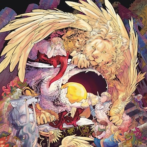Póster artístico de "Delicioso en la mazmorra" (Dungeon Meshi)