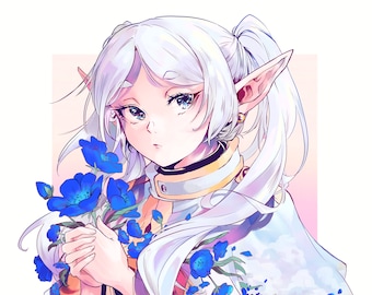 Sousou no Frieren (Frieren: Beyond Journey's End) Print Poster - Flowers for the Funeral