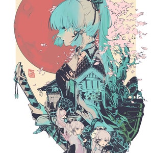 Genshin Impact Kamisato Ayaka Komore Teahouse Poster Stampa