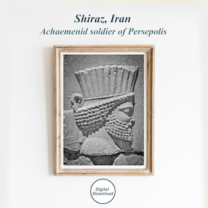 Achaemenid soldier photo, Persepolis Poster, Shiraz Photo, Iran Poster, Iranian Architecture, Persian Art Print, Persepolis Printable,