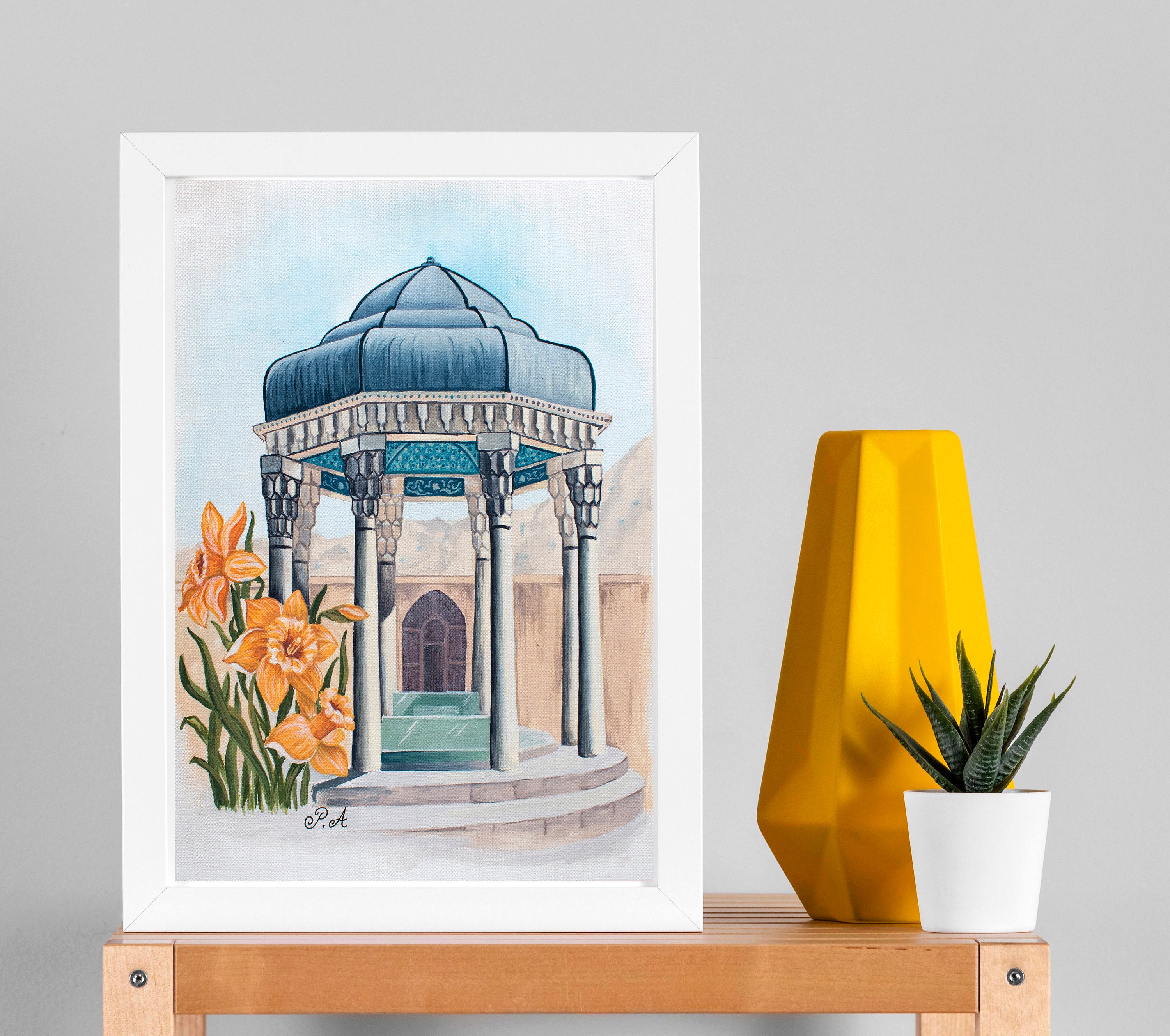 Tomb of Hafez With Daffodils Printable, Persian Architecture Wall Decor, Shiraz Photo, Iranian ...
