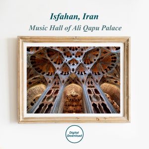 Ali Qapu Palace Photo, Isfahan Poster, Persian Art , Blue Wall Decor, Iran Photo, Travel Poster, Blue wall Art, Esfahan Print, Iran Poster