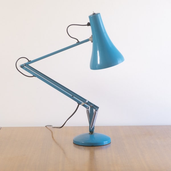 Vintage blue anglepoise desk lamp, model 90 designed by Herbert Terry