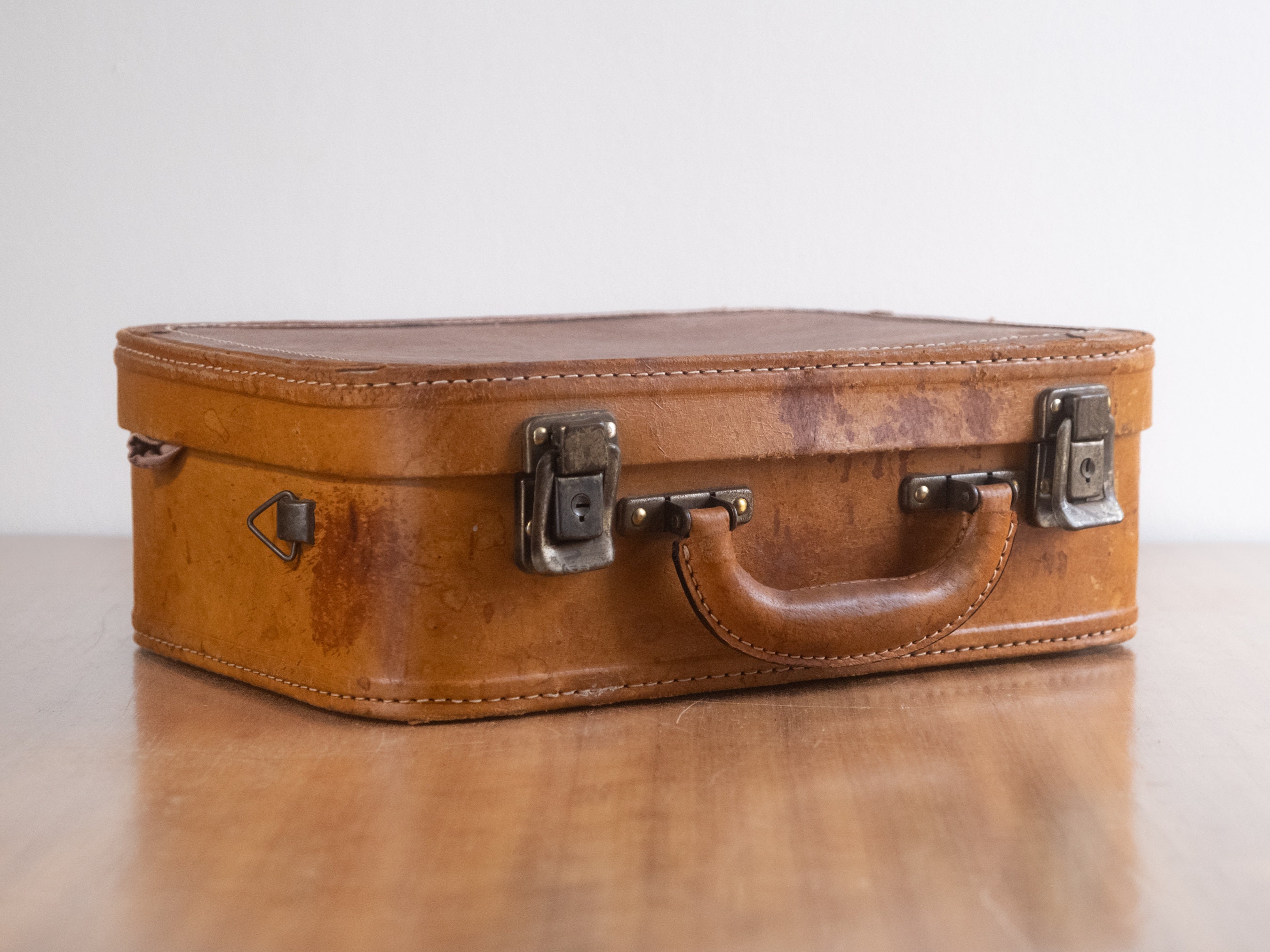 Antique Crocodile Leather Suitcase Vintage 20th Century English 1900