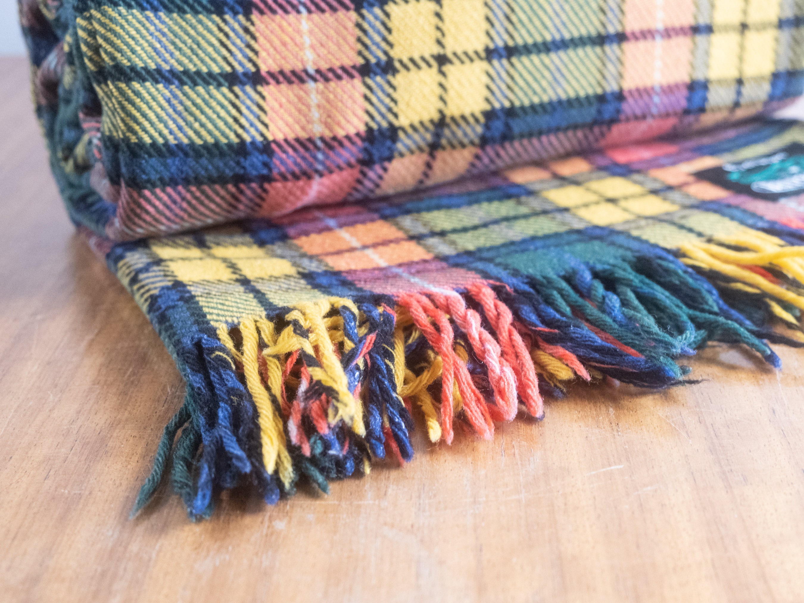 Vintage Plaid Picnic Blanket Buchanan Burkraft Picnic Blanket Vintage Wool Blanket Colourful Thick Wool Throw Etsy
